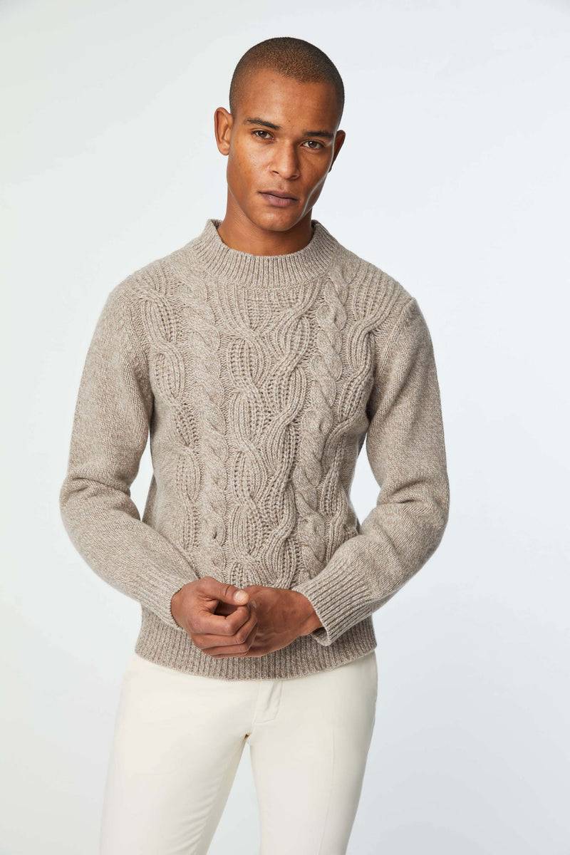 Lubiam Maglia dolcevita con treccia nocciola Maglia dolcevita con treccia nocciola Moda