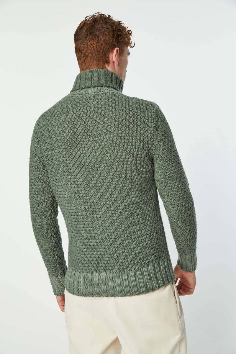 Lubiam Maglia dolcevita lavorata verde Maglia dolcevita lavorata verde Vendita