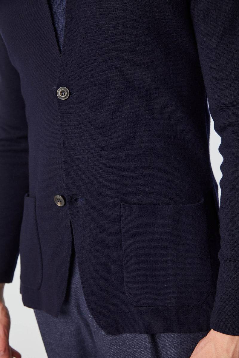 Lubiam Giacca JACK in maglia calata blu Giacca JACK in maglia calata blu Vendita