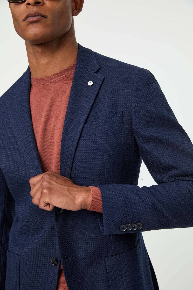 Lubiam Giacca JACK blu notte lavorata Giacca JACK blu notte lavorata Fino Al -60%