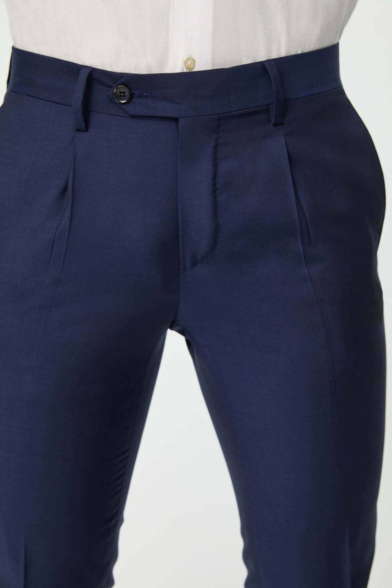 Lubiam Pantalone Duetto MAI TAI in lana blu elettrico Pantalone Duetto MAI TAI in lana blu elettrico Saldi Di Fabbrica