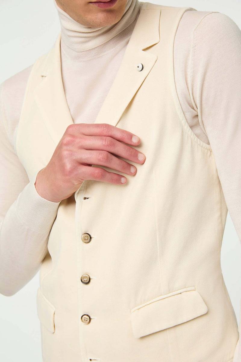 Lubiam Gilet OSCAR tinto capo bianco latte Gilet OSCAR tinto capo bianco latte Qualità
