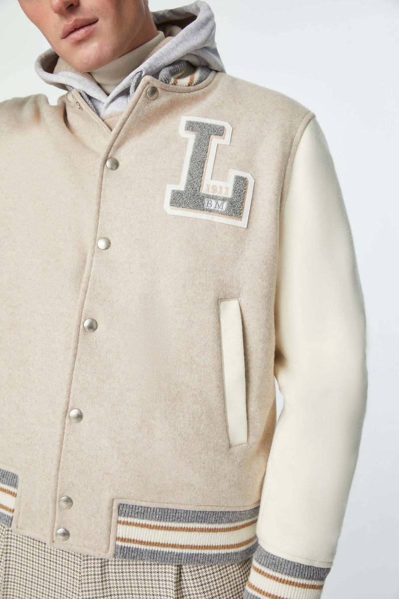 Lubiam Bomber stile college in jersey con patch Bomber stile college in jersey con patch Promozione