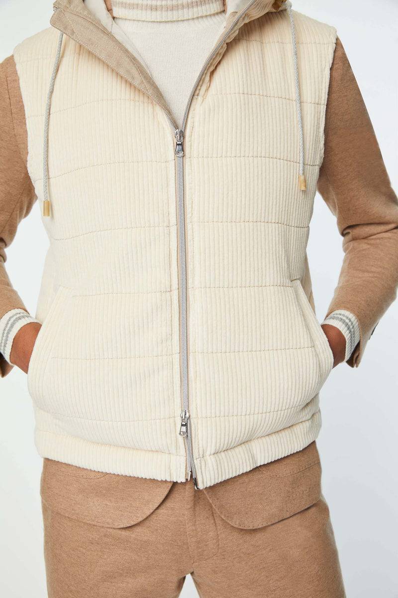 Lubiam Gilet imbottito bianco avorio Gilet imbottito bianco avorio Soddisfazione Garantita