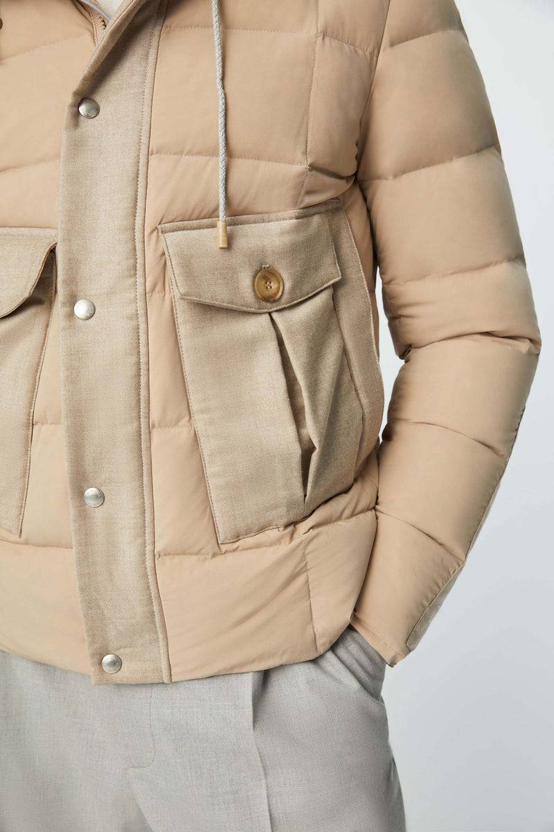 Lubiam Giubbino imbottito con cappuccio beige Giubbino imbottito con cappuccio beige Novità