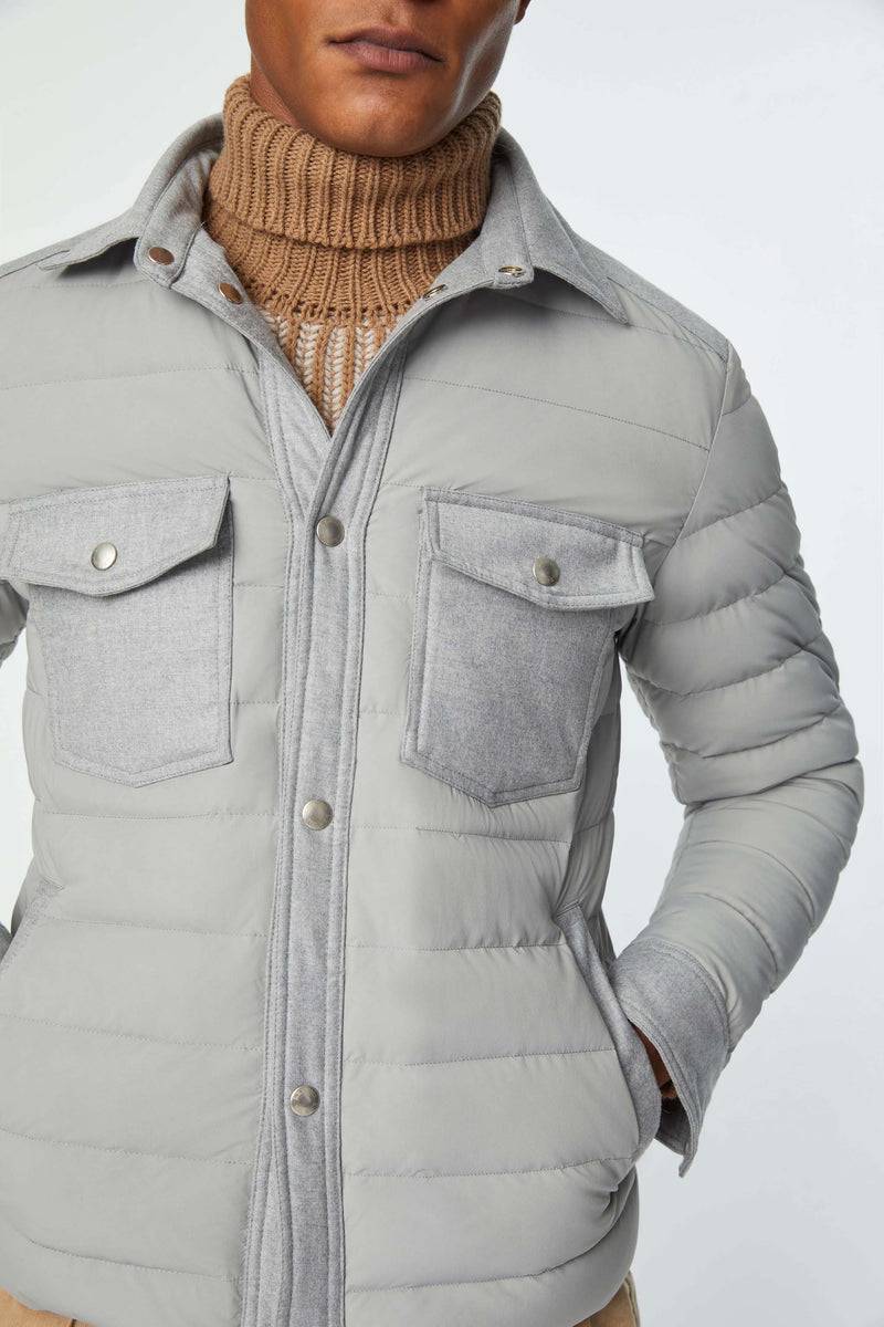 Lubiam Giacca camicia imbottita grigio ghiaccio Giacca camicia imbottita grigio ghiaccio Economico