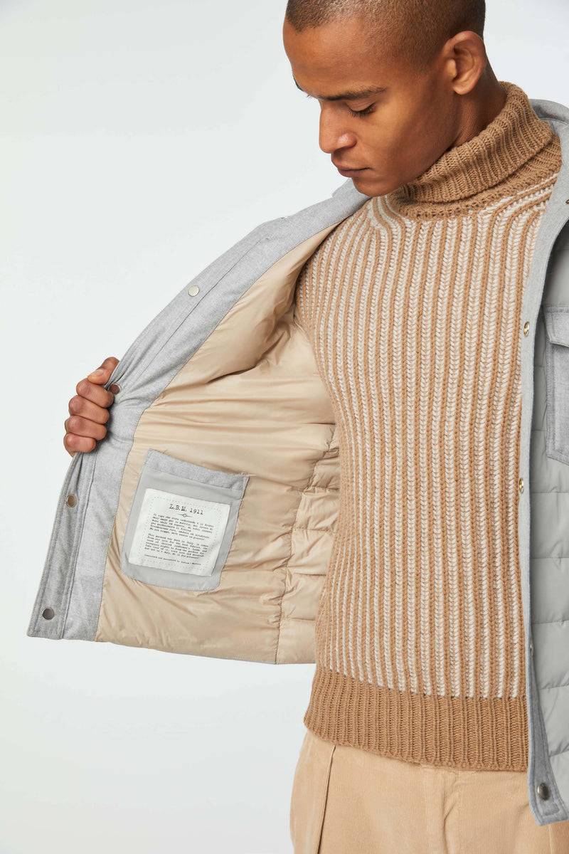 Lubiam Giacca camicia imbottita grigio ghiaccio Giacca camicia imbottita grigio ghiaccio Economico