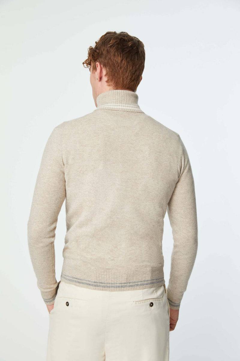 Lubiam Maglia dolcevita con dettagli in contrasto beige Maglia dolcevita con dettagli in contrasto beige Hotsell