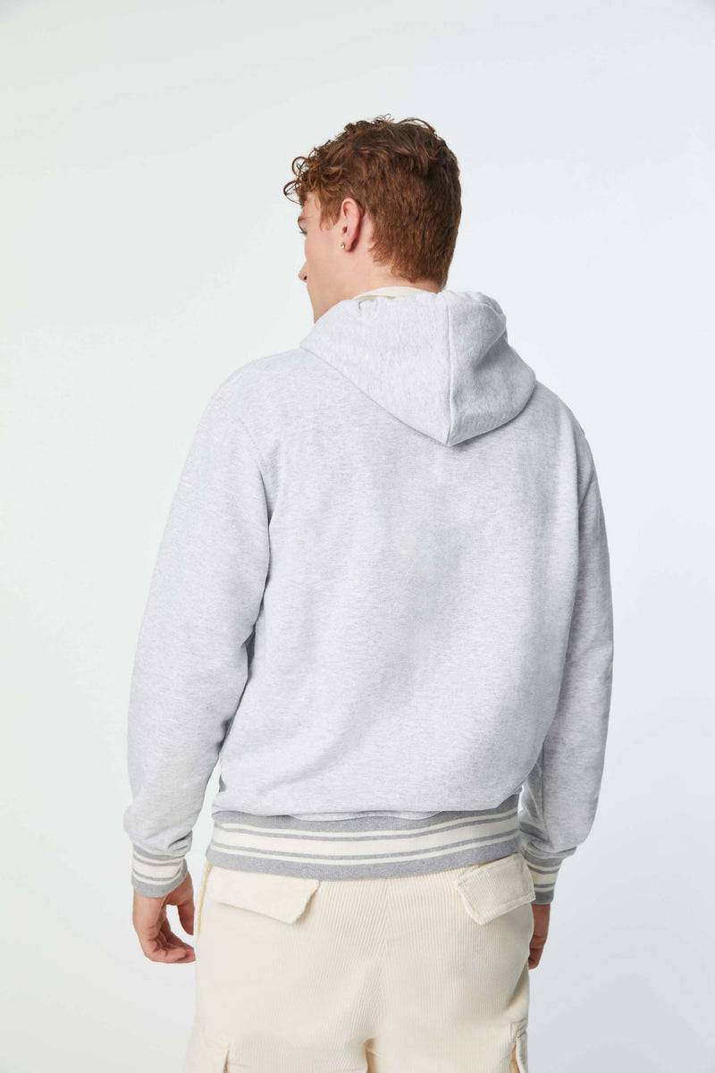 Lubiam Felpa con zip cappuccio grigio melange Felpa con zip cappuccio grigio melange Latest stili