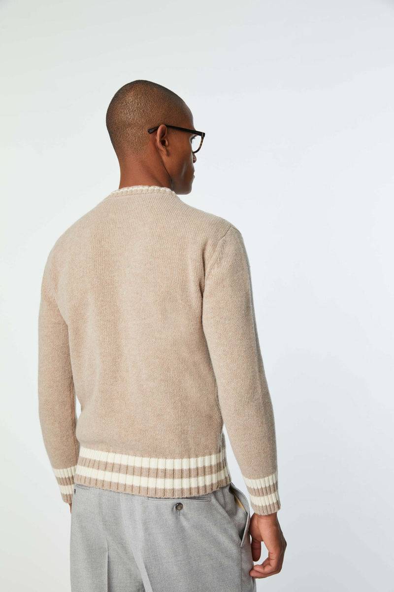 Lubiam Maglia girocollo tinto capo beige Maglia girocollo tinto capo beige Italia