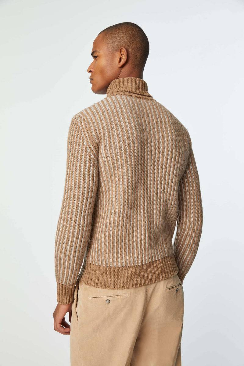 Lubiam Maglia dolcevita a coste cammello Maglia dolcevita a coste cammello Qualità