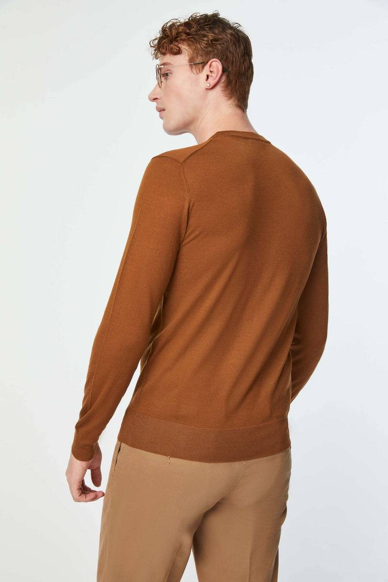 Lubiam Maglia girocollo leggera marrone bruciato Maglia girocollo leggera marrone bruciato Promozione