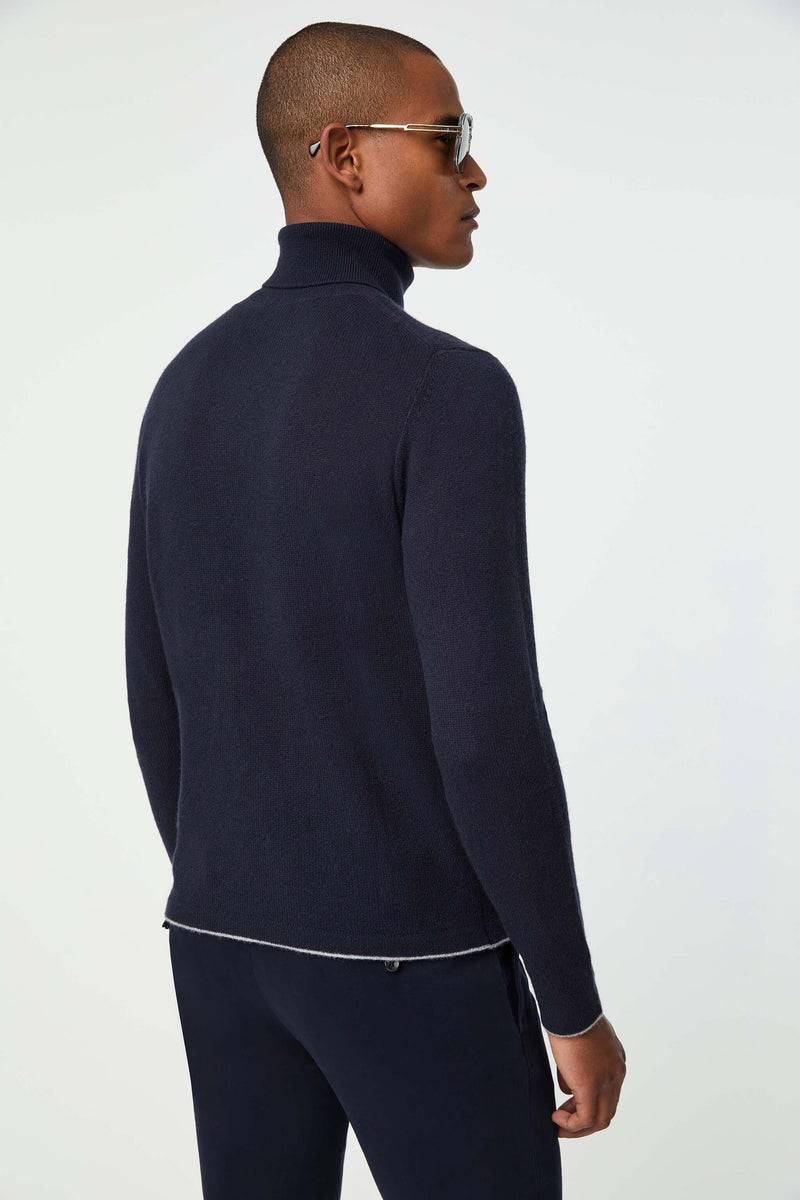 Lubiam Maglia dolcevita blu avio in cashmere Maglia dolcevita blu avio in cashmere Consegna Veloce