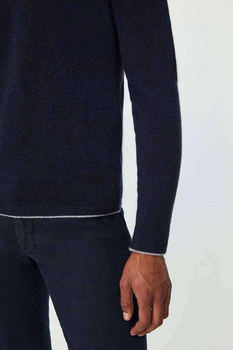 Lubiam Maglia girocollo blu avio in cashmere Maglia girocollo blu avio in cashmere Promozione Limitata