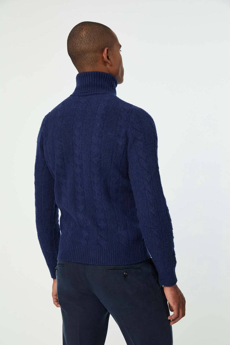 Lubiam Maglia dolcevita lavorata blu oceano Maglia dolcevita lavorata blu oceano Presa