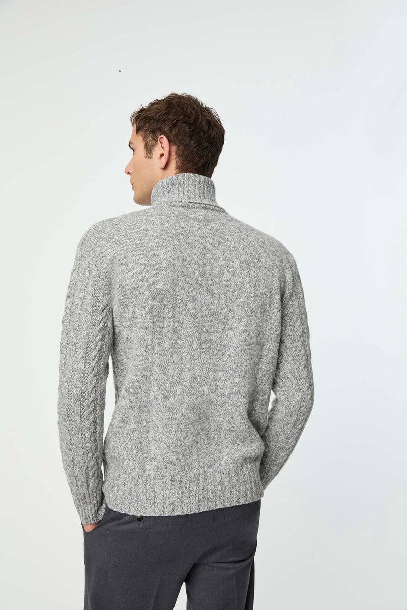 Lubiam Maglia dolcevita lavorata grigio melange Maglia dolcevita lavorata grigio melange Offerta