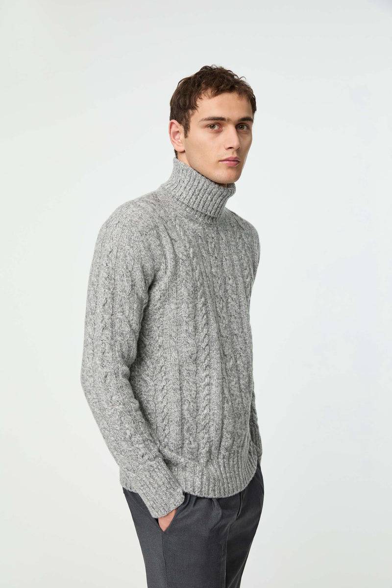 Lubiam Maglia dolcevita lavorata grigio melange Maglia dolcevita lavorata grigio melange Offerta