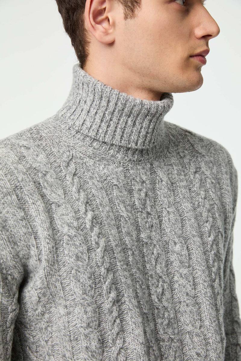 Lubiam Maglia dolcevita lavorata grigio melange Maglia dolcevita lavorata grigio melange Offerta