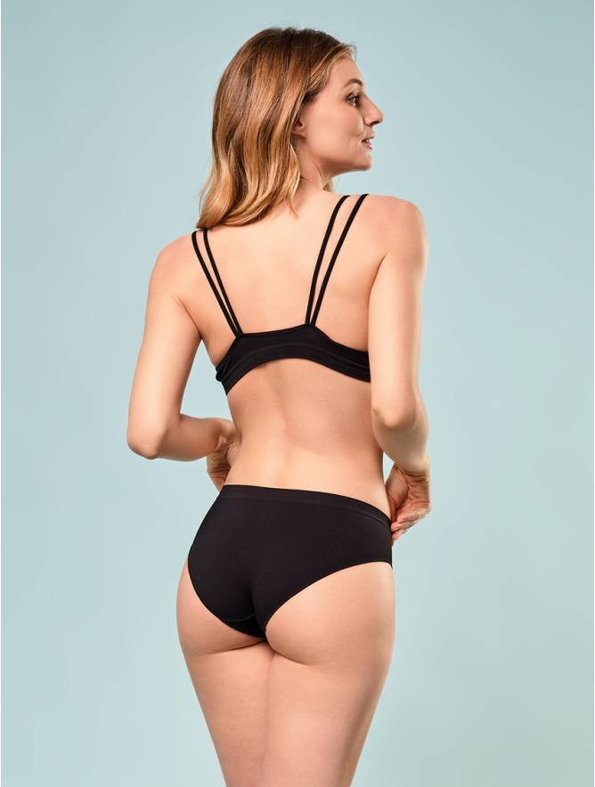 Luigi di Focenza SLIP DONNA V. ALTA COSTINA RIB NERO Italia