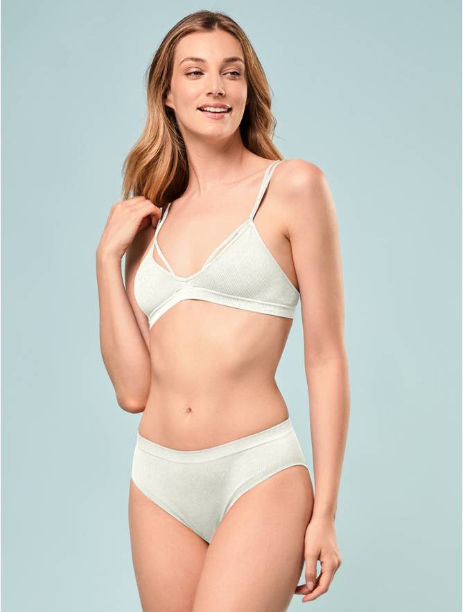 Luigi di Focenza SLIP DONNA V. ALTA COSTINA RIB IVORY In Linea