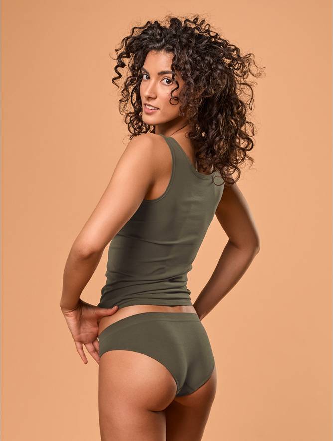 Luigi di Focenza SLIP DONNA VITA ALTA OLIVA Promozione Limitata