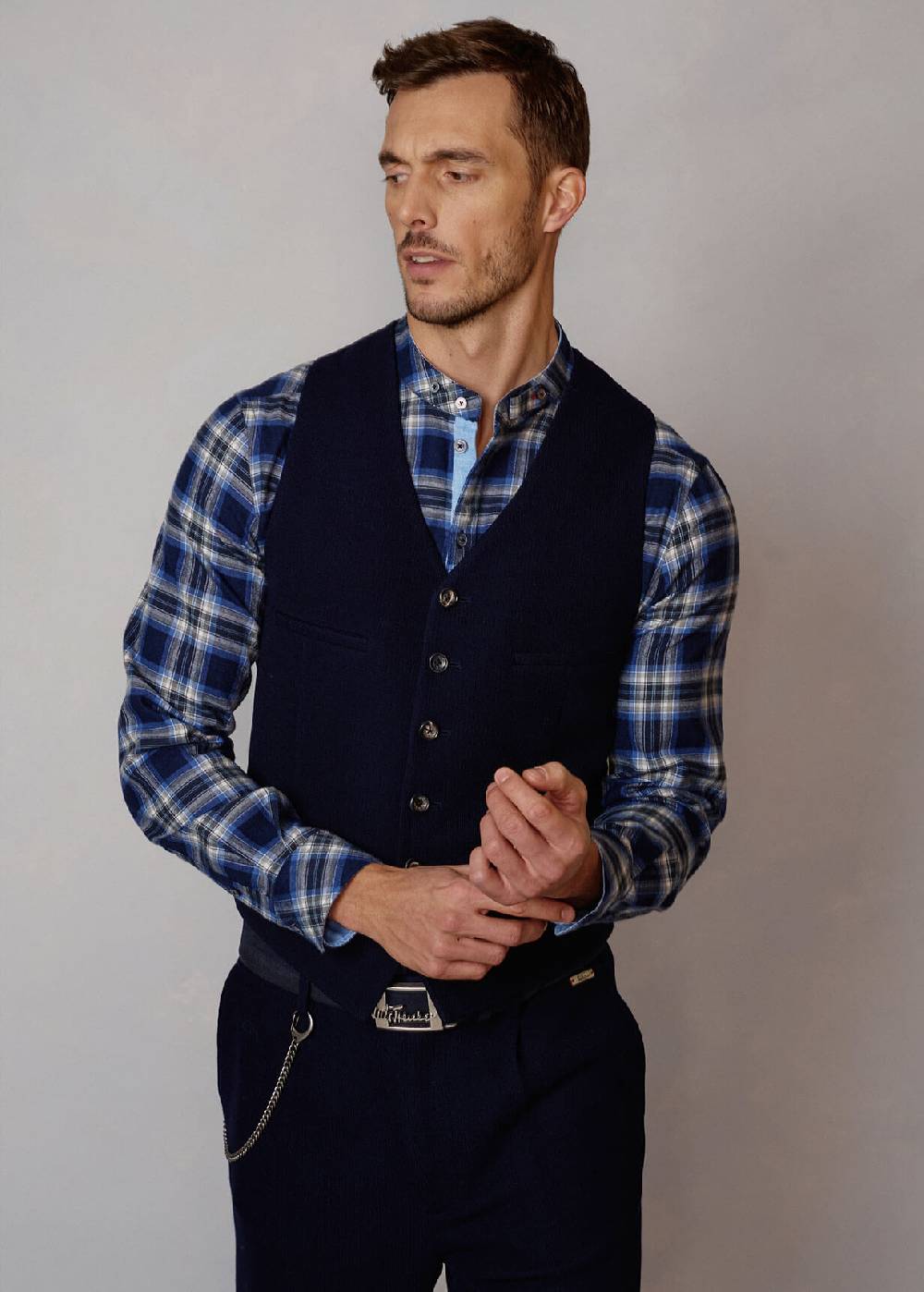 Luis Trenker Gilet in jersey Lusebastian Saldi Di Fabbrica