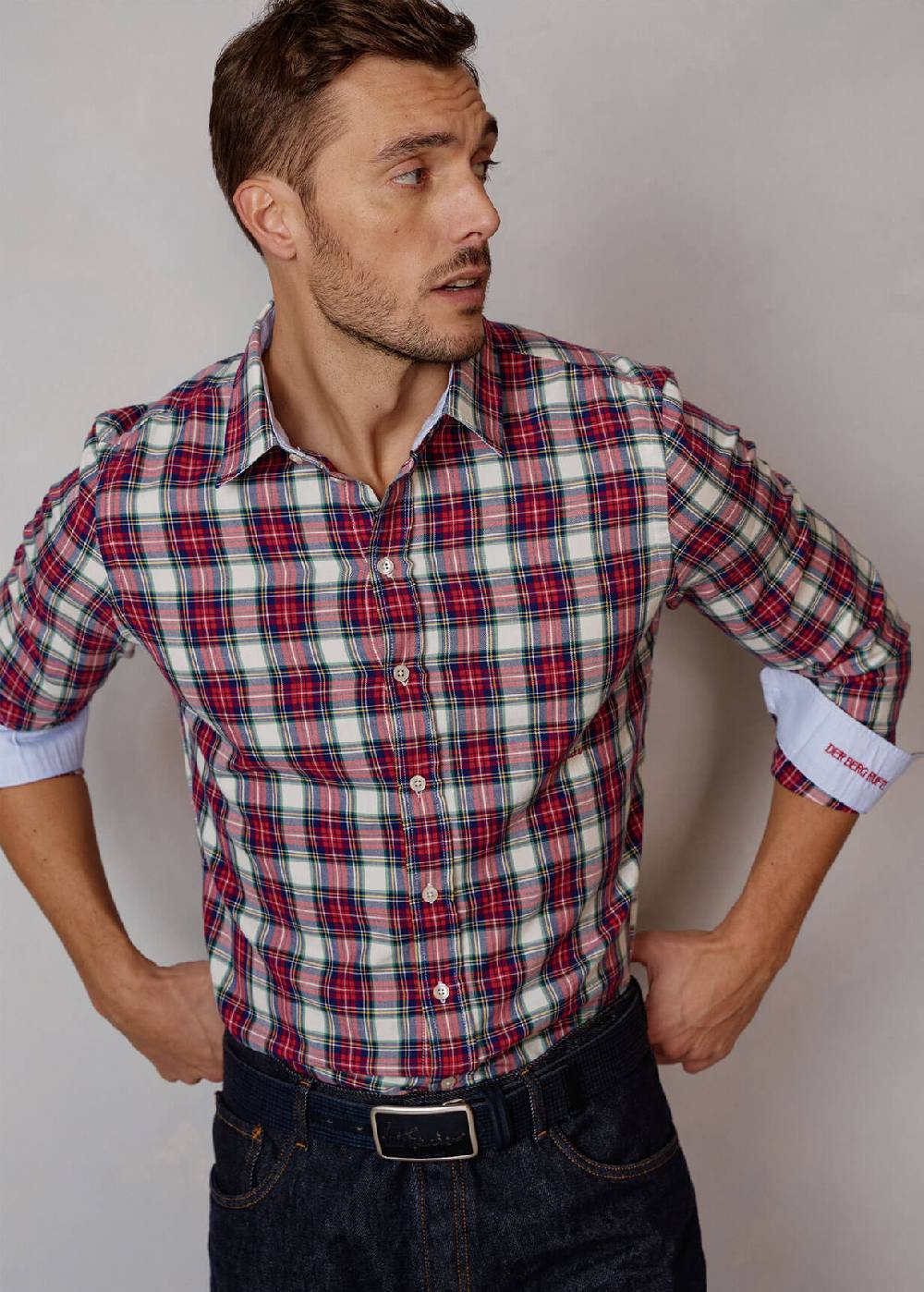 Luis Trenker Camicia con motivo a quadri Lubodo Pezzi Unici