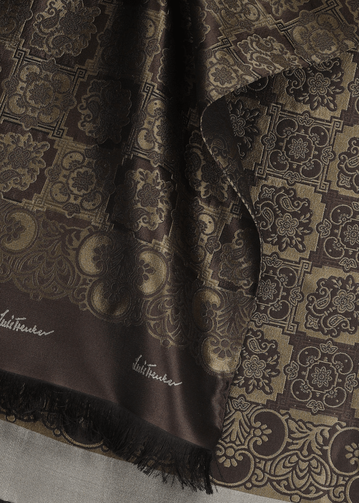 Luis Trenker Sciarpa in seta jacquard modello Lufranzi Vendita Calda