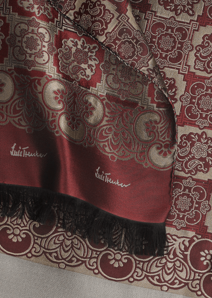 Luis Trenker Sciarpa in seta jacquard modello Lufranzi Saldi Di Fabbrica