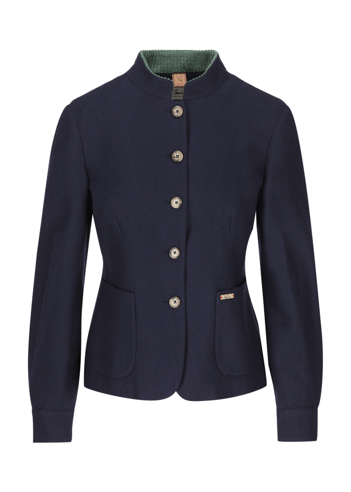 Luis Trenker Blazer di flanella con colletto alla coreana Luviola Offerte