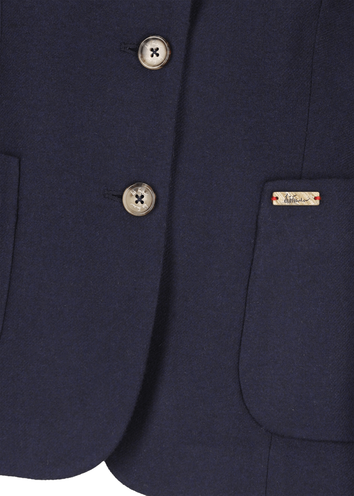 Luis Trenker Blazer di flanella con colletto alla coreana Luviola Offerte