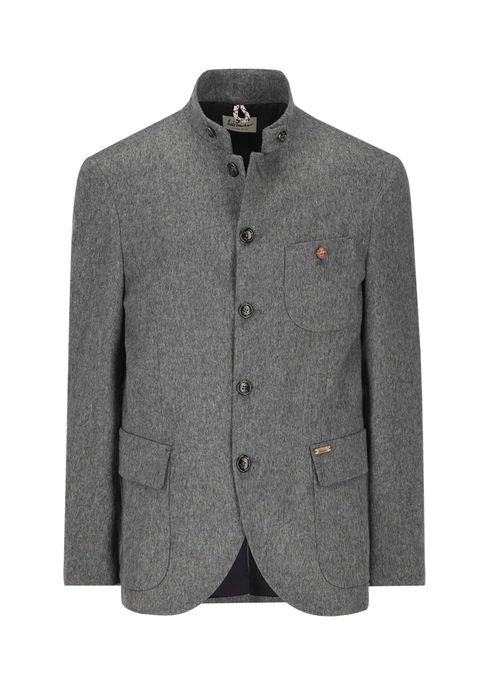 Luis Trenker Blazer in loden con colletto alla coreana Lusandro Italy