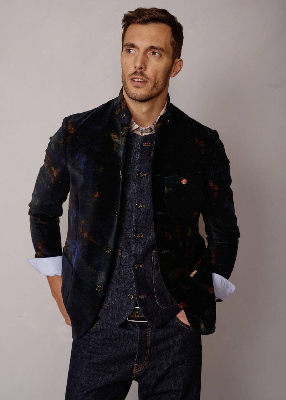 Luis Trenker Blazer in velluto con stampa Lusandro Nuovo