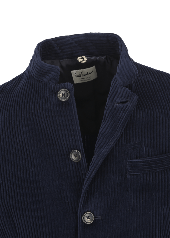 Luis Trenker Blazer in velluto a coste con colletto alla coreana Lusandretto Pezzi Unici