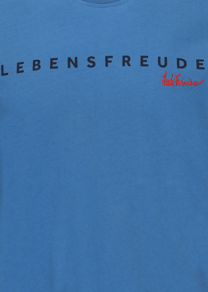 Luis Trenker T-shirt con scritta "Lebensfreude" Spedizione gratuita