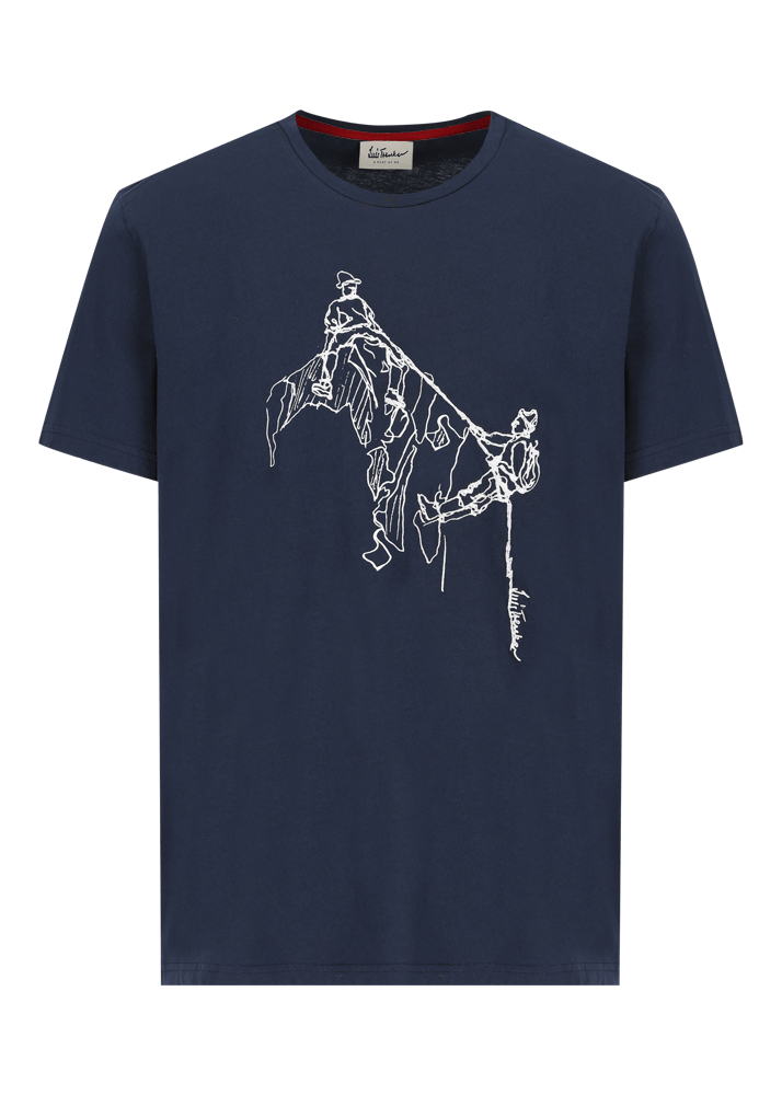 Luis Trenker T-shirt con stampa raffigurante due alpinisti Lueinar Negozio online di fabbrica