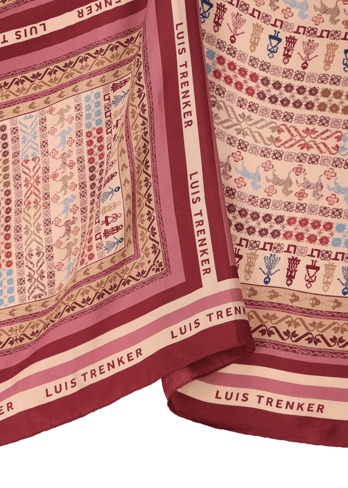 Luis Trenker Foulard in seta con stampa originale Lufrancara Offerta