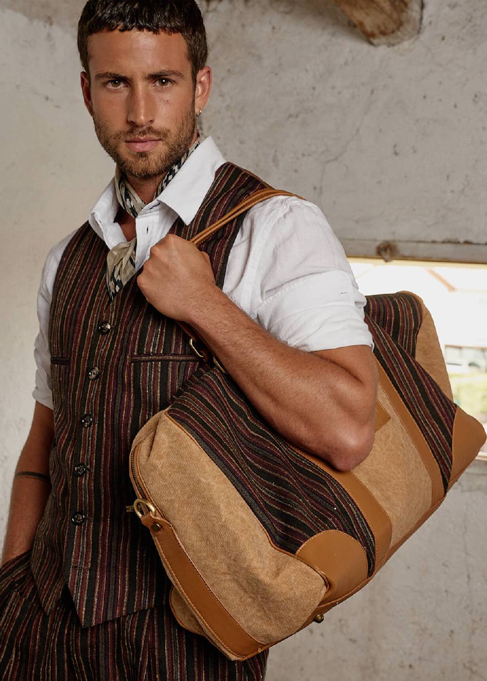 Luis Trenker Borsa da viaggio in materiale misto modello Lutravel Qualità Garantita