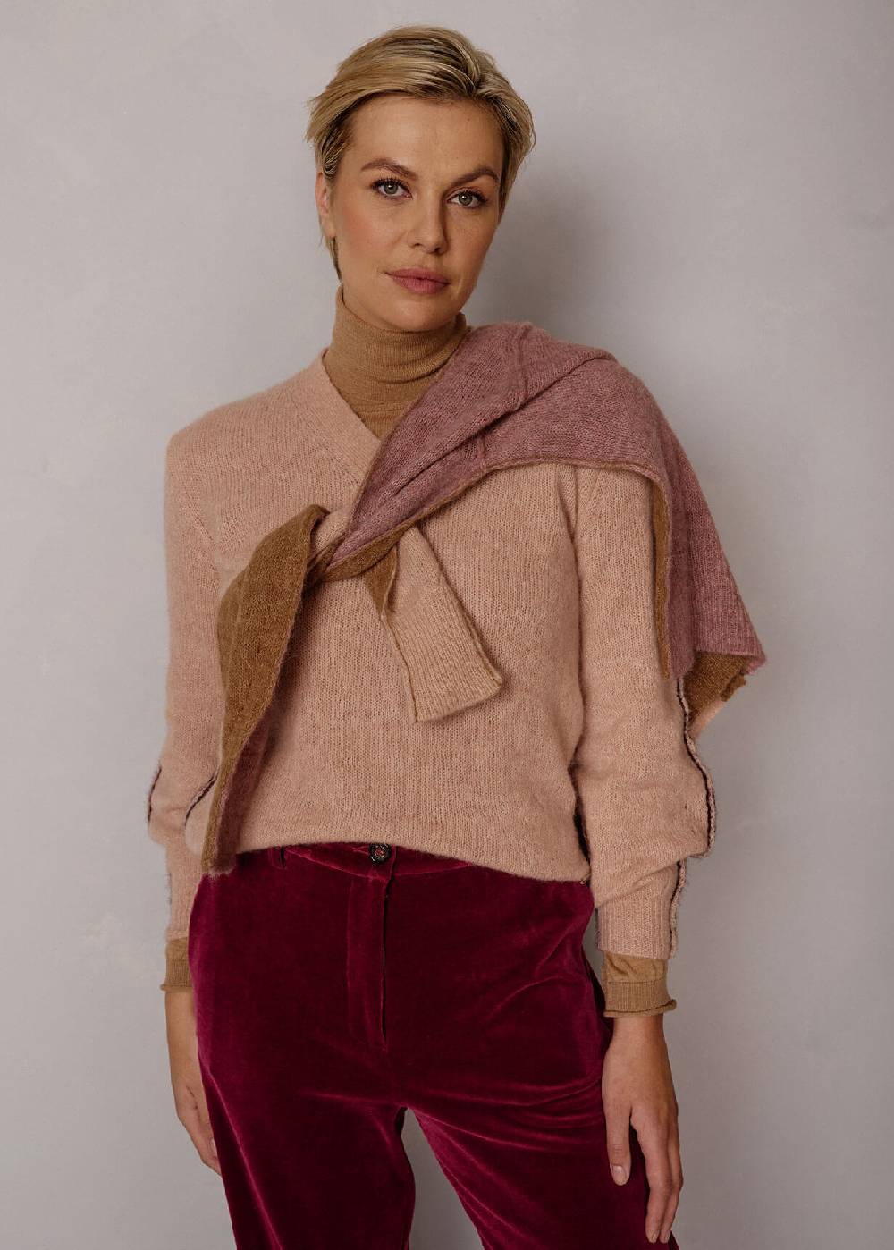 Luis Trenker Pullover lavorato a maglia con effetto color block Luwissal Promozione Limitata