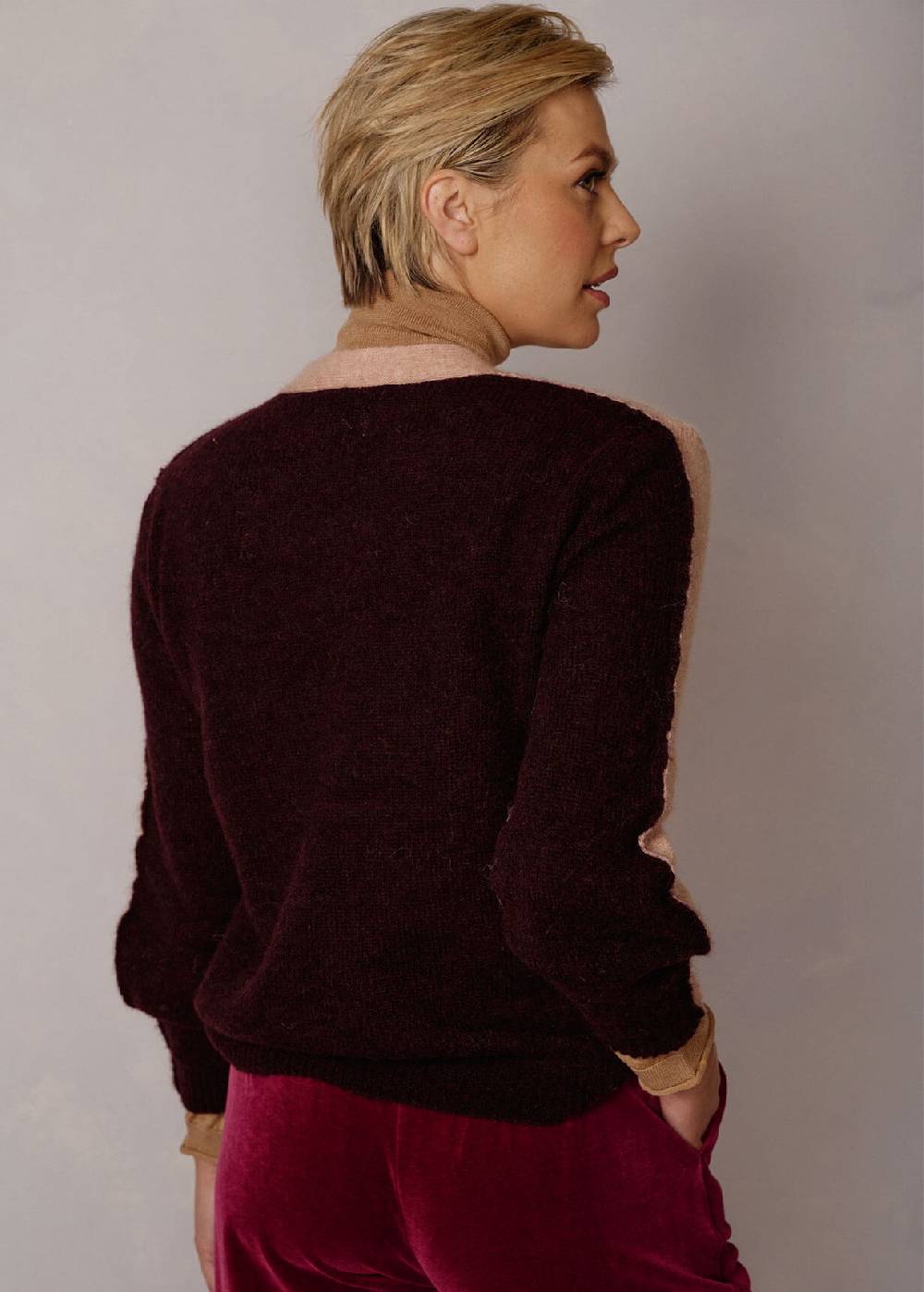 Luis Trenker Pullover lavorato a maglia con effetto color block Luwissal Promozione Limitata