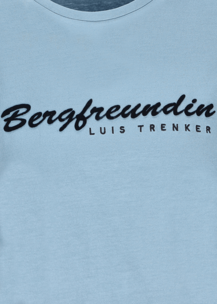 Luis Trenker Maglia a maniche lunghe con scritta "Bergfreundin" Saldi
