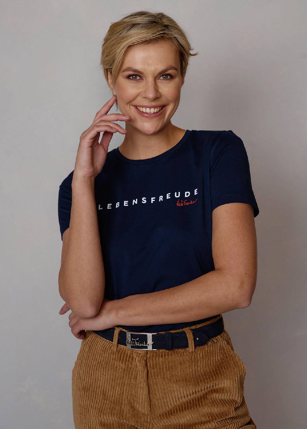 Luis Trenker T-shirt con scritta "Lebensfreude" Hotsell