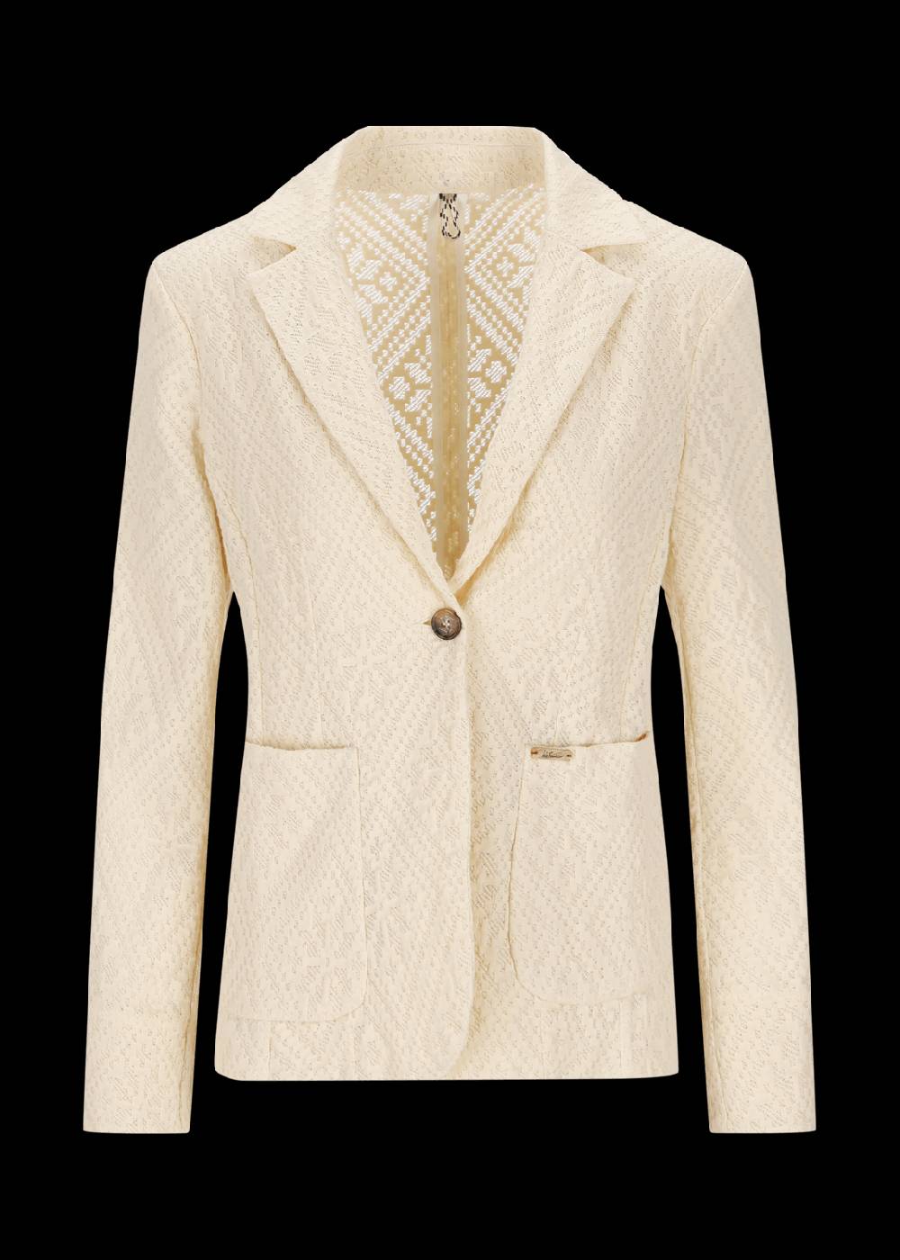 Luis Trenker Blazer monopetto a un bottone in pizzo e jersey modello Luregina Fino Al -60%