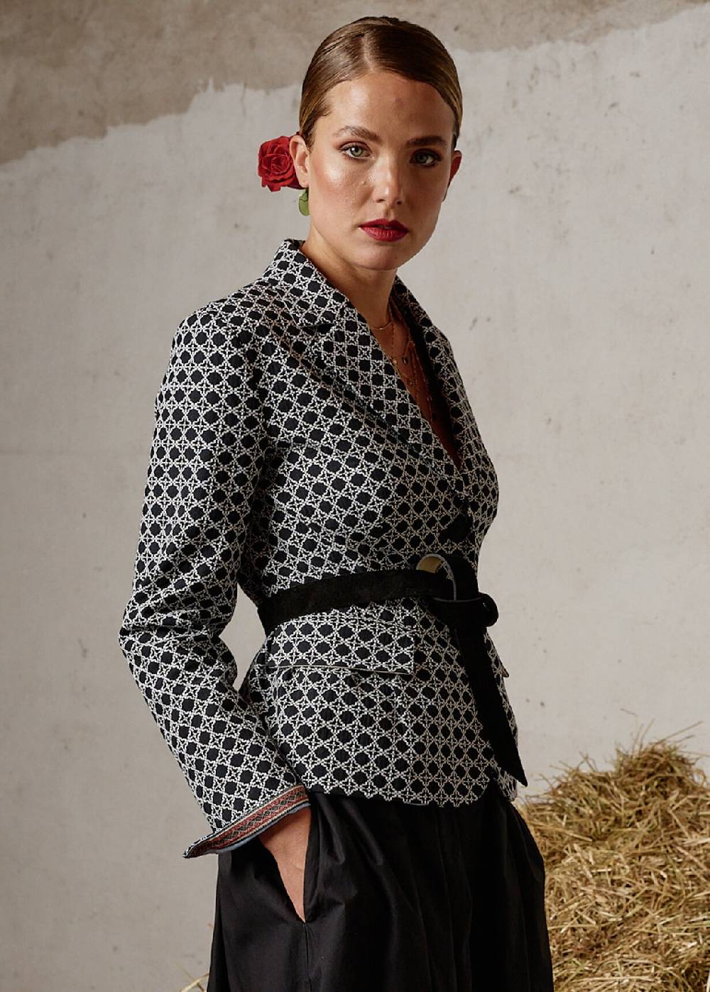 Luis Trenker Blazer in cotone jacquard modello Luramona Spedizione gratuita