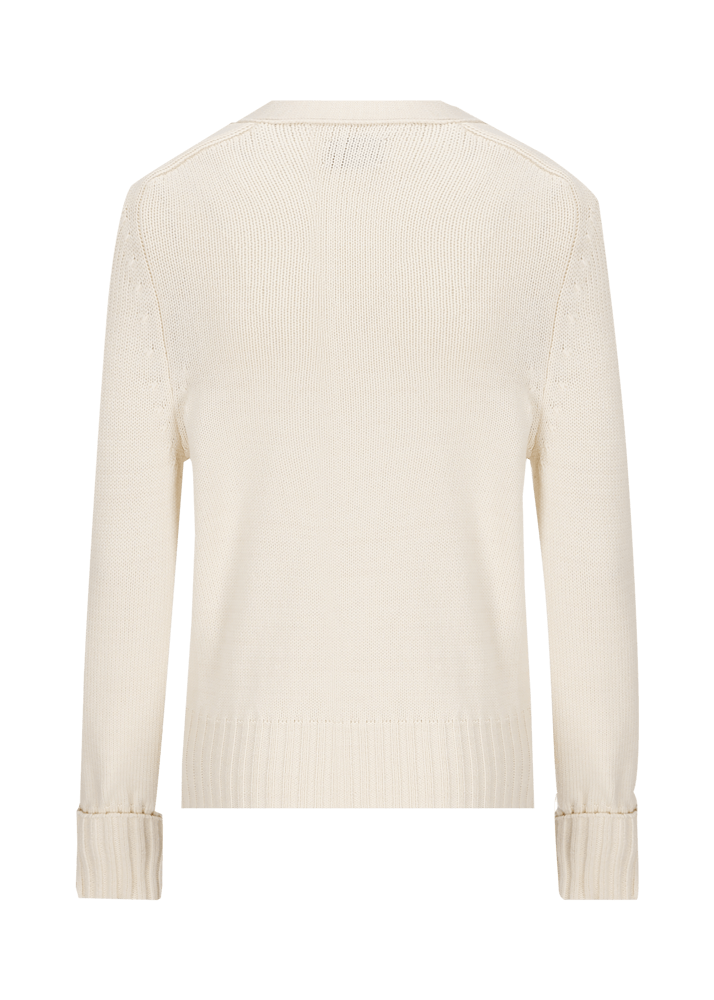 Luis Trenker Cardigan in maglia traforata in misto cotone modello Lualma Offerta