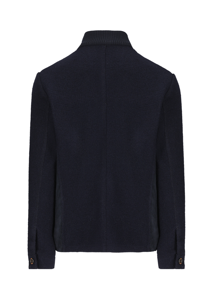 Luis Trenker Blazer in lana follata con parte anteriore in pelle scamosciata Lupoldo Vendita Calda