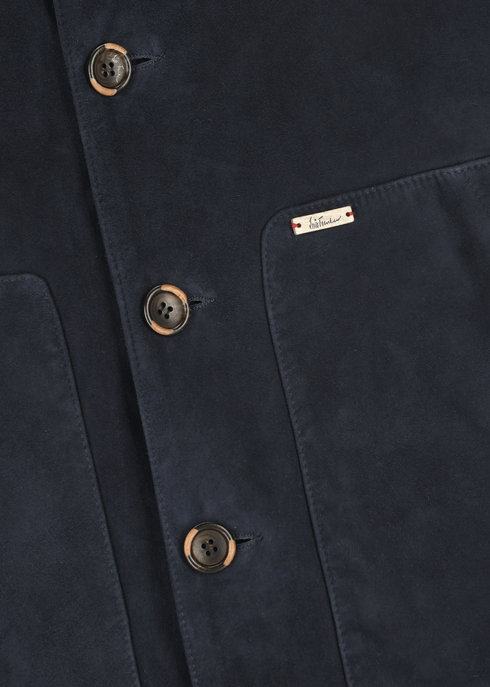 Luis Trenker Blazer in lana follata con parte anteriore in pelle scamosciata Lupoldo Vendita Calda