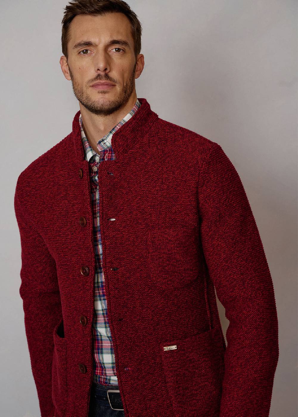 Luis Trenker Cardigan con collo alto Luwainer In Linea