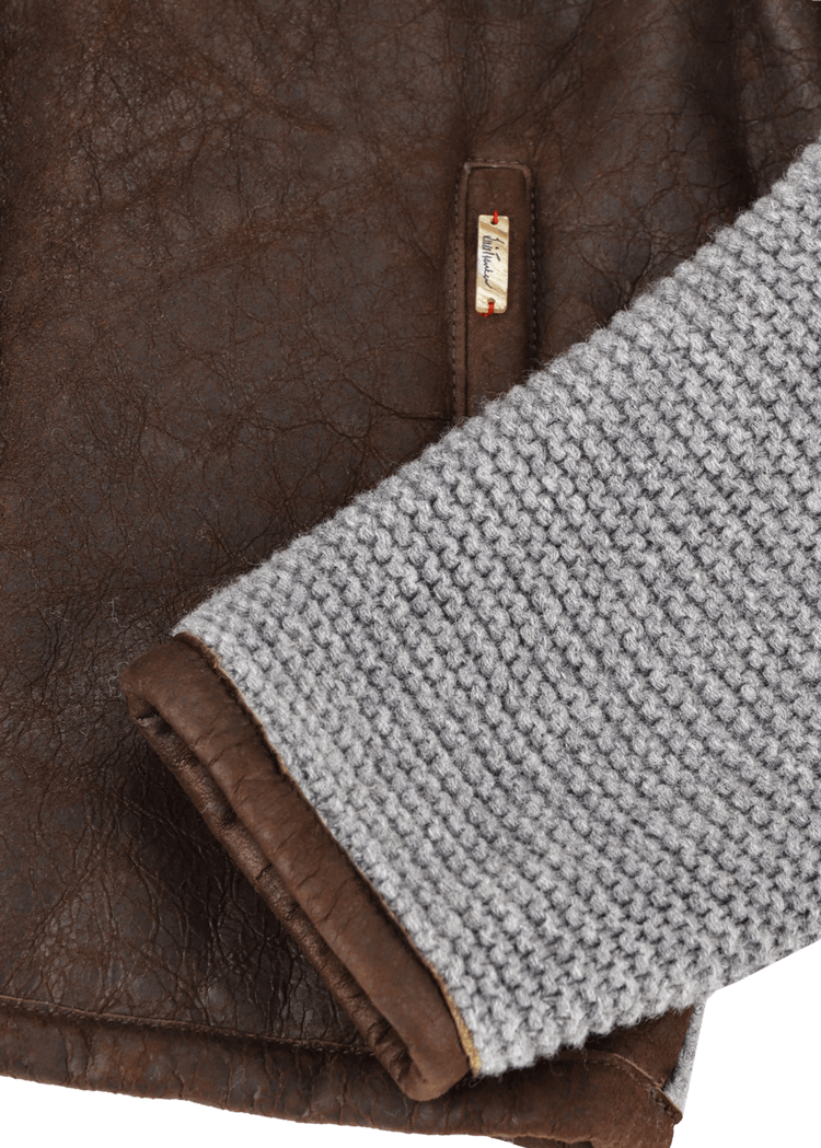 Luis Trenker Cardigan con parte anteriore in pelle Luwallace Vendita
