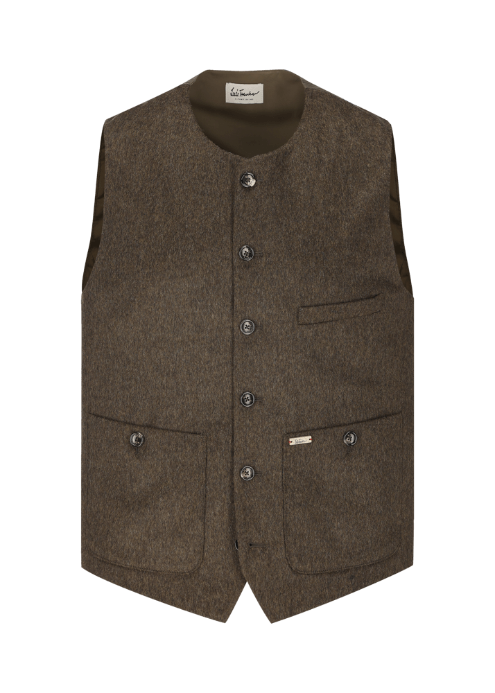 Luis Trenker Gilet in loden con scollo rotondo Lusven Acquista Ora